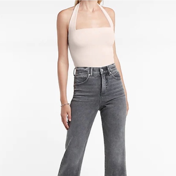 NWT EXPRESS XS Body Contour Double Layer Halter Neck Tank gray - Picture 7 of 13